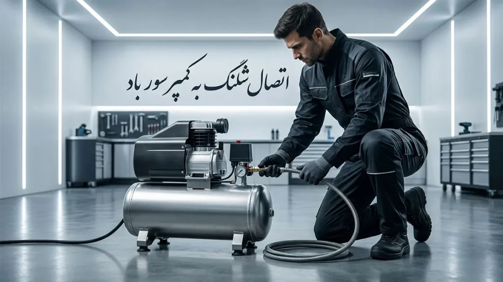 اتصال شلنگ به کمپرسور باد