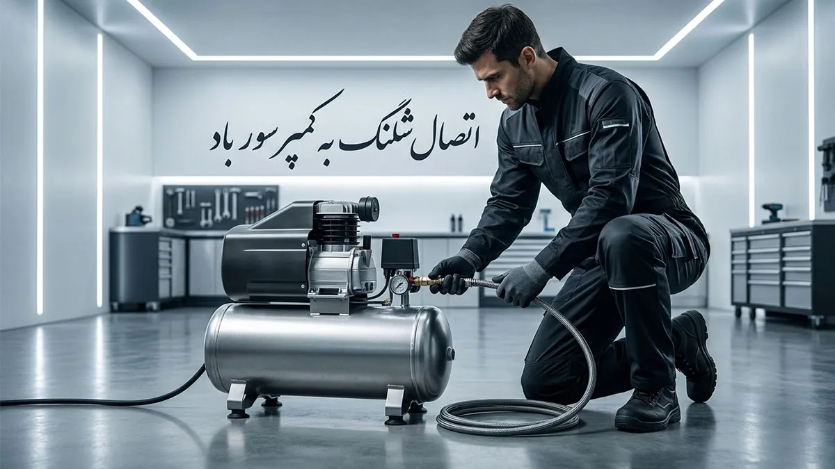 اتصال شلنگ به کمپرسور باد