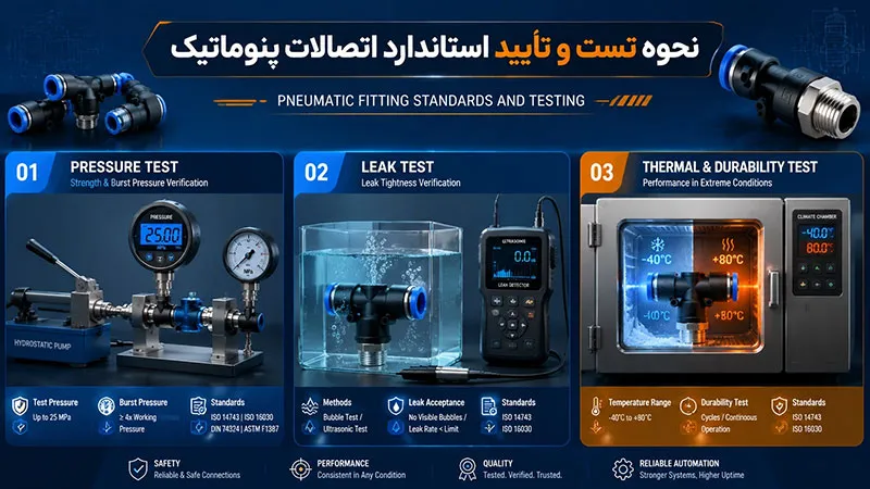 تست استاندارد اتصالات پنوماتیک